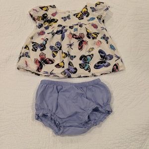 Old Navy butterfly printed top with bloomers